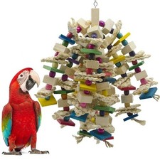 Bird Cage Biting Toy for African Grey Macaws Cockatoos Large Parrot Chewing Toy！