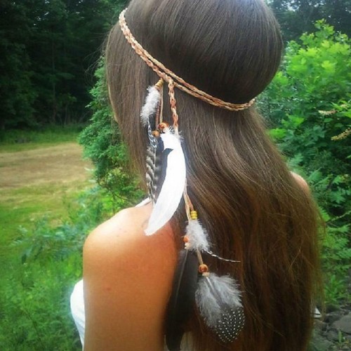 Boho indian feather headband - boho,