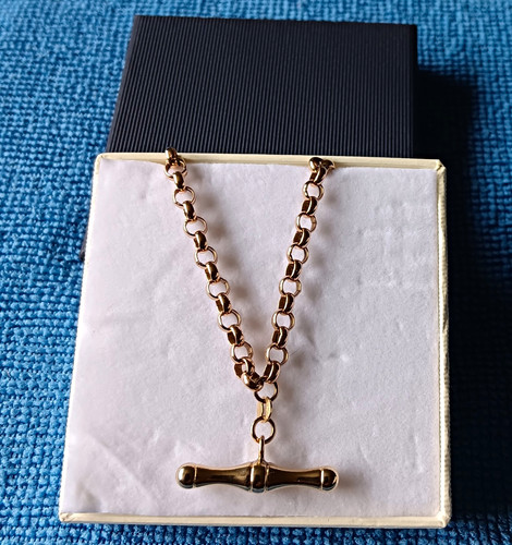 Gold 9ct belcher bar - gold,