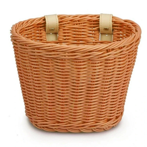Handwoven rattan bike basket - rattan,