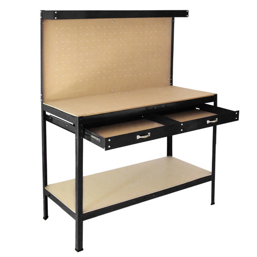 Garage workbench with - with, pegboard