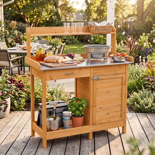 Plant potting table wooden - plant,