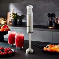 Hand Blender Handheld Immersion Stick Blender 12 Speed & Turbo, Silver 600W