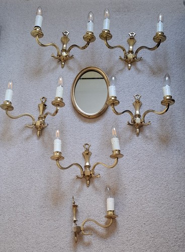 Wall lights antique brass - ,