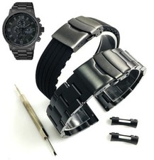 Steel & Silicone Black Watch