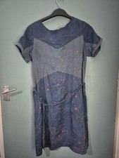 Skunkfunk Size S Small Blue Denim Look Short Sleeve Shift Dress (325/156/v)