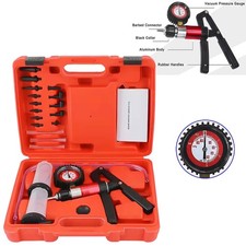 21Pc Hand Held Vacuum and Pressure Pump Tester Tool Brake Bleeder Kit w/ Case