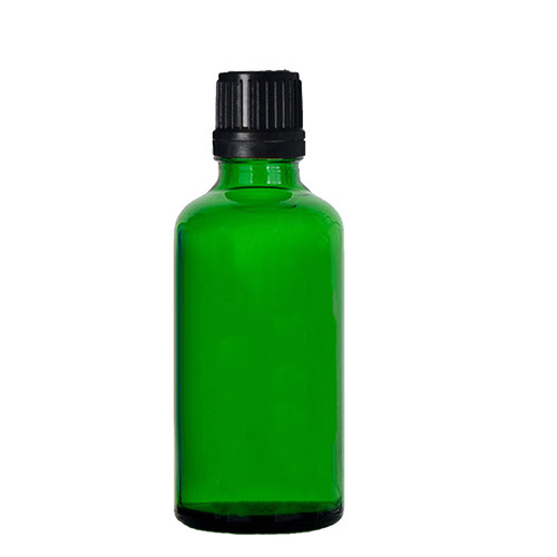 Green glass dropper bottles - green,