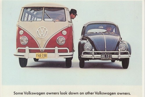 Volkswagen advert postcard - volkswagen,
