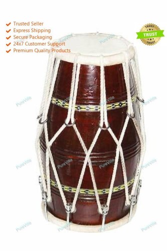 Rope dholak musical mango wood - rope,