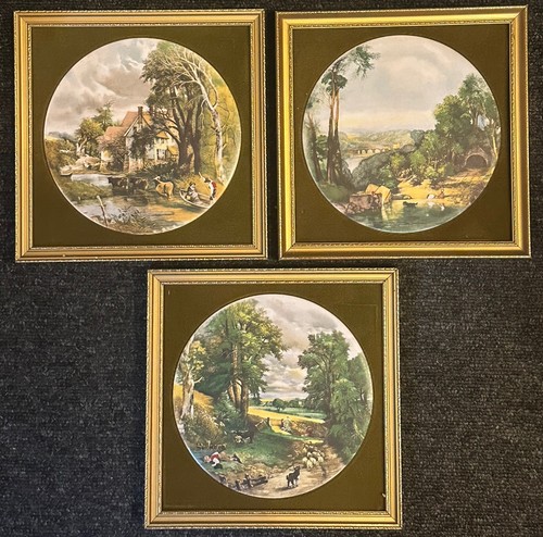 Framed staffordshire - 3x,