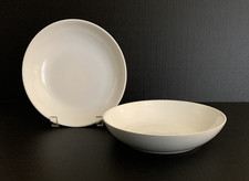 2 Denby England BLUE LINEN Individual Pasta Bowls 8.75" Stoneware