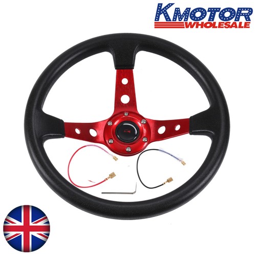 Red racing steering wheel - red,