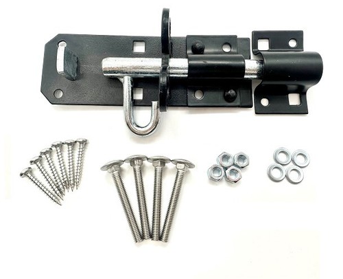 Black gate bolts with - bolts, fixings
