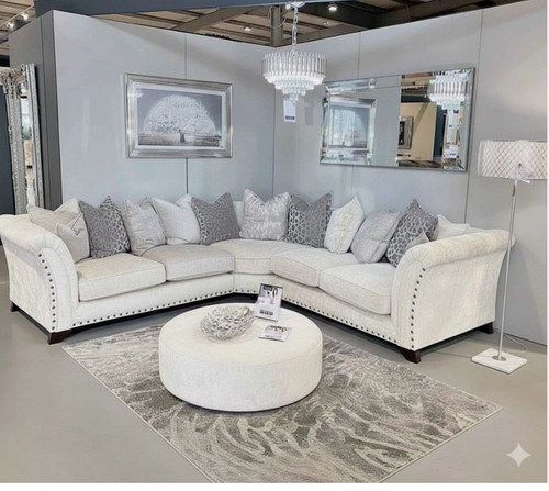 White harrison curved sofa - white,
