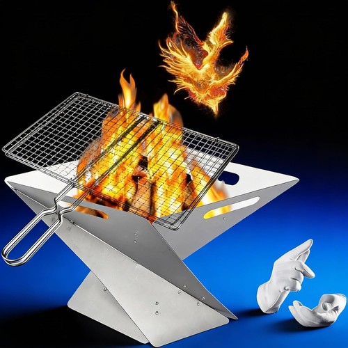 Foldable portable fire - pit,
