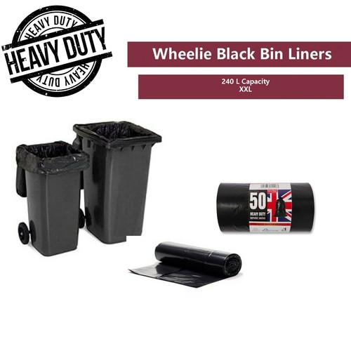 Wheelie bin liners black - wheelie,