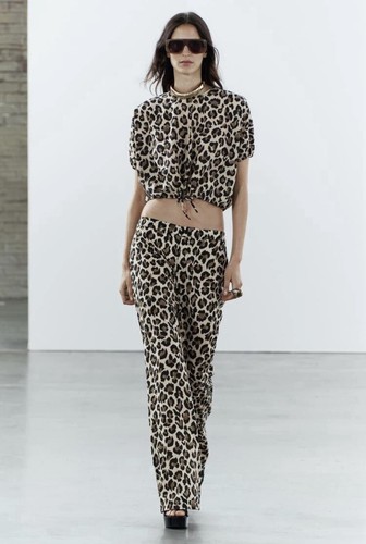 Zara leopard print trousers - print,