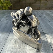 Compulsion Gallery Ducati 916 Racing Motorcycle With Rider Pewter Sculpture 22cm