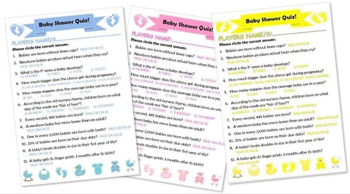 Baby shower quiz game - shower,