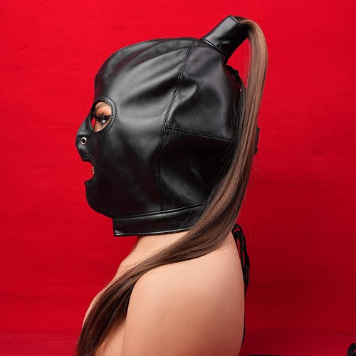 Bdsm gimp head mask harness - head,