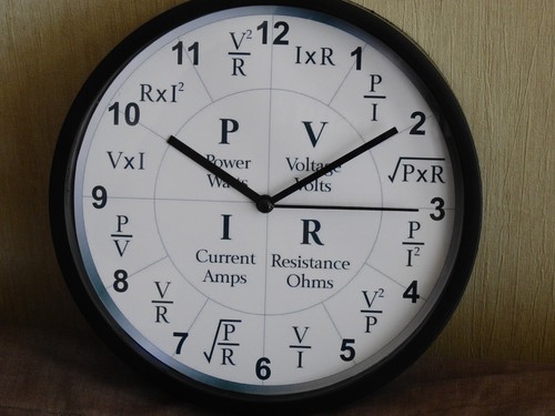 Ohms law wall clock - law,