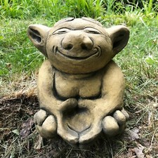 Troll candle holder stone home