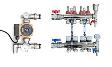 UNDERFLOOR HEATING  4 PORT MANIFOLD BLENDING VALVE AND PUMP SET