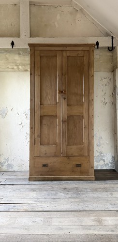 Antique solid pine wardrobe - antique,