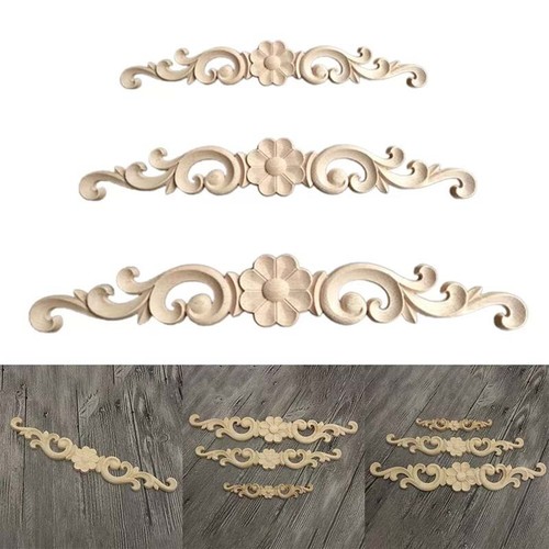 2pcs wooden carved applique - wooden,