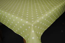 Wipe Clean Tablecloth Vinyl  PVC Oilcloth Dotty Sage Buy Many Sizes