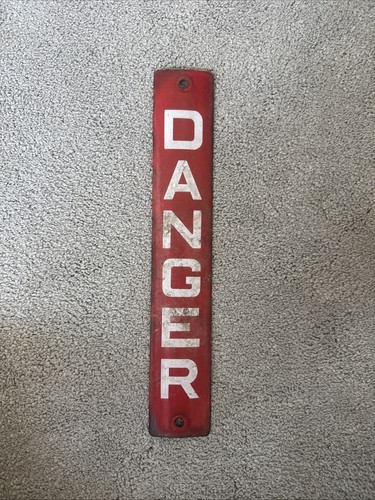 Vintage enamel danger sign - vintage,
