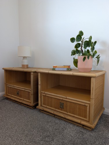Pair 1970s italian bamboo - of,