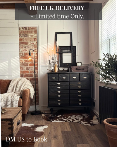 Black apothecary style chest - apothecary,