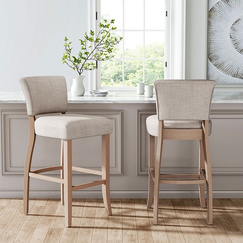 Linen barstool chairs - barstool,