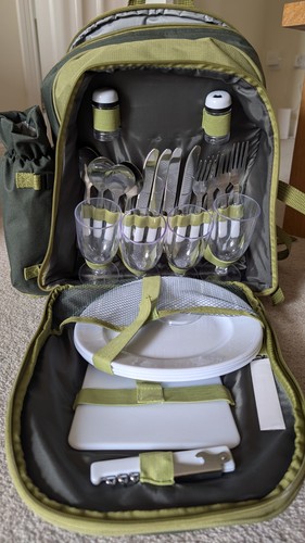 Green picnic backpack - green,