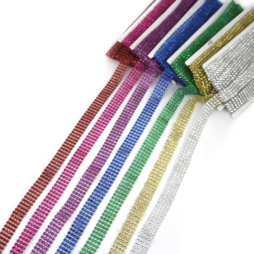 Diamante effect ribbon 4 - -,