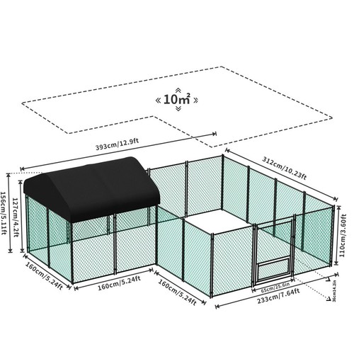 Xxl metal chicken run coop - chicken,