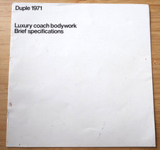 DUPLE 1971 LUXURY COACH BODYWORK: BRIEF SPECIFICATIONS, 6pp.	Very good condition