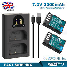 2x Battery +Charger For Panasonic Lumix DMC-GH3 GH4 GH5 DC-G9 DMW-BLF19E BLF19