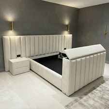 Panelled hotel style bed - tv,