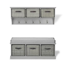 Tetbury Grey Storage Bench and