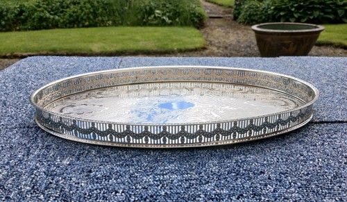 Oval silverplated tray - oval, with