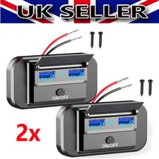 2x 12v Dual USB Fast Charger Power Socket For campervan motorhome Caravan