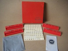 Vintage "RED DELUXE SCRABBLE" Braille word game. NO GAME BOARD. See Description.
