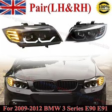 LED HID Xenon Headlight  Assembly Left+Right For 2009-2012 BMW 3 Series E90 E91