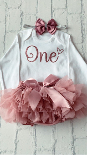 Girl 1st first birthday outfit - girl,