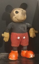 RARE,1930`s VINTAGE OLD DISNEY MICKEY MOUSE PIE EYED DOLL,ANTIQUE,FREE SHIPPING