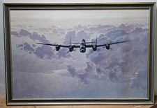 A LANCASTER OUTBOUND - Vintage Print after Gerald Coulson, WWII RAF Bomber