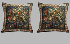X2 William Morris Cushion Covers Tapestry Tree Of Life Navy Blue Cottage Decor